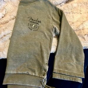 Lucky Brand Fender Olive Green Sweat Shirt